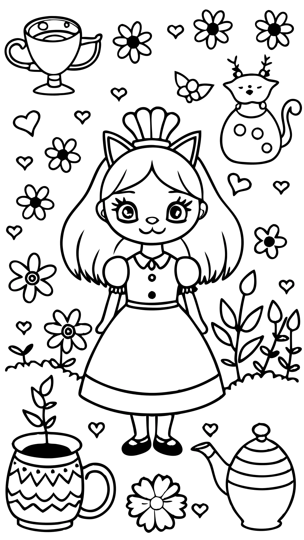 alice wonderland coloring pages